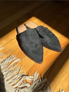 Black Pointy-Toe Mules